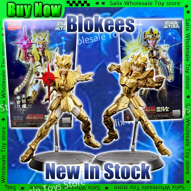 In Stock BLK Blokees Saint Seiya Assembled Model Scorpio Leo Transcendence Edition Comic Action Figure with Base Customized