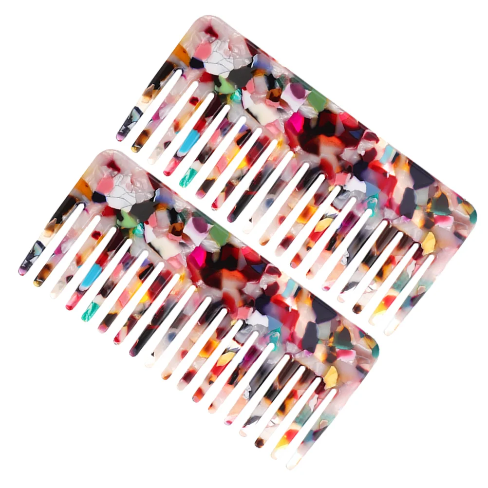 

2pcs Detangler Styling Comb Curly Curl Combs Bulk Comb Hair Acetate Durable Compact Travel Cute Design Wet Hair