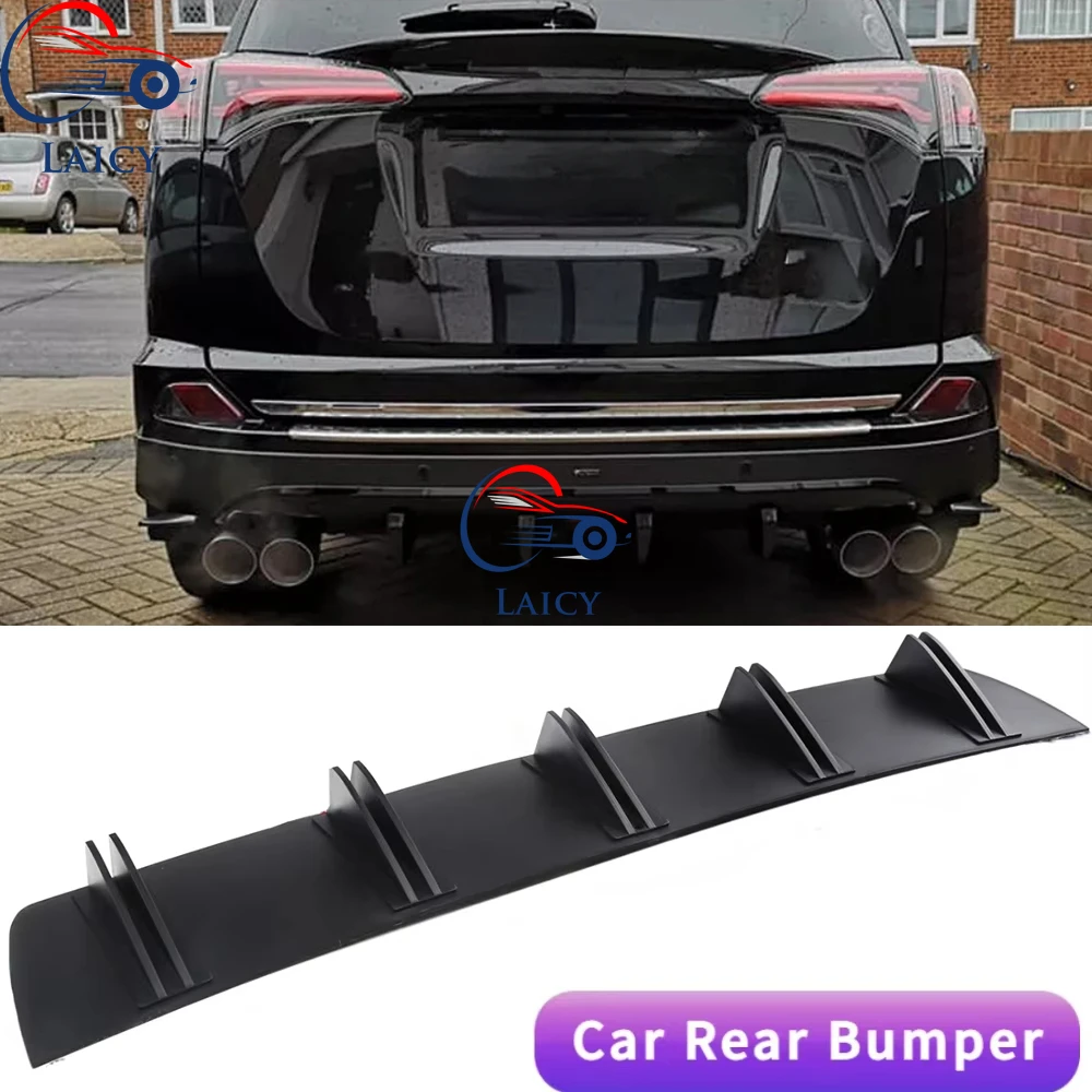 

LAICY For T0yota RAV4 Car Rear Diffuser Shark Fins Bumper Splitter Chin Spoiler Lip Black Shunt Rear Bumper Lip