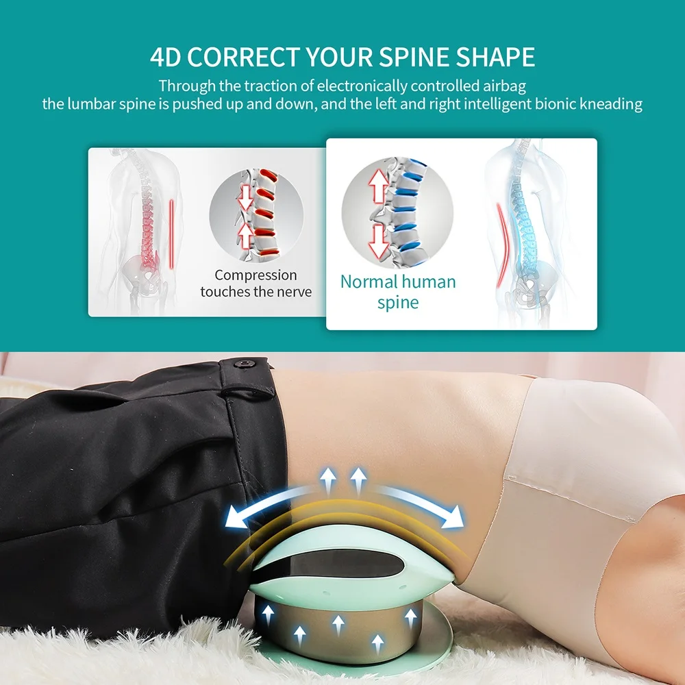 Rechargeable Lumbar Massager Waist Pain Relief Relaxation Heating Vibration Massage  Relax Back Muscle Relieves Body Fatigue