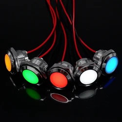 1pc Metal LED Warning Indicator Light Signal Lamp Pilot With Wire 6mm 8mm 10mm 12mm 16mm 19mm 22mm 3V 5V 12V 110V 220V Red Blue