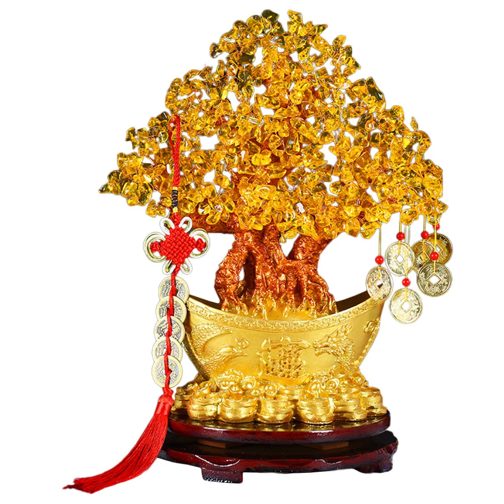 

Citrine Macrocarpa Joyful Decoration Household Happy Mood Money Tree Tabletop Home Adornment Delicate Premium Material