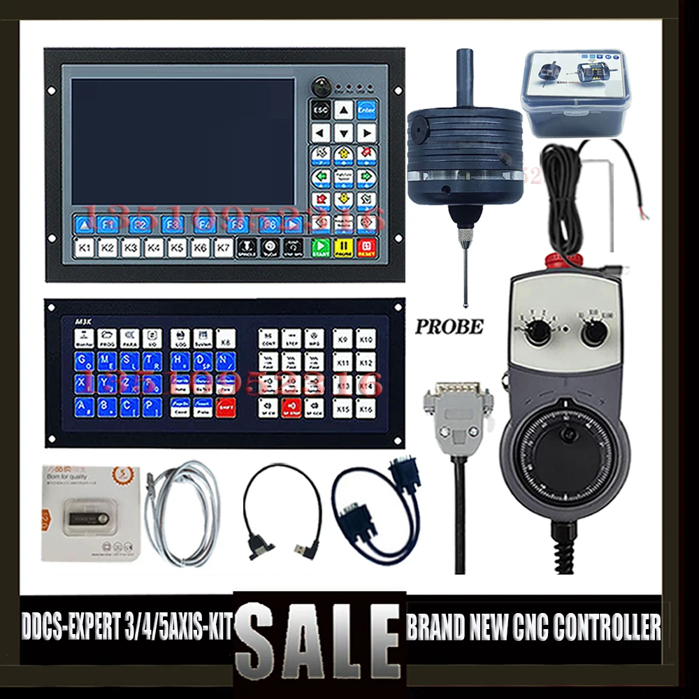 Ddcs-expert Newly Upgraded 3/4/5 Axis Cnc Controller+3 Edge Finder, Probe +atc Extended Keyboard+handwheel Mpg