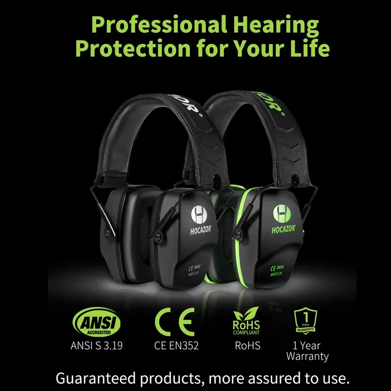 HOCAZOR Noise Canceling Headphones Shooting hunting work Security protection Genuine anti noise earmuffs Foldable 2pcs