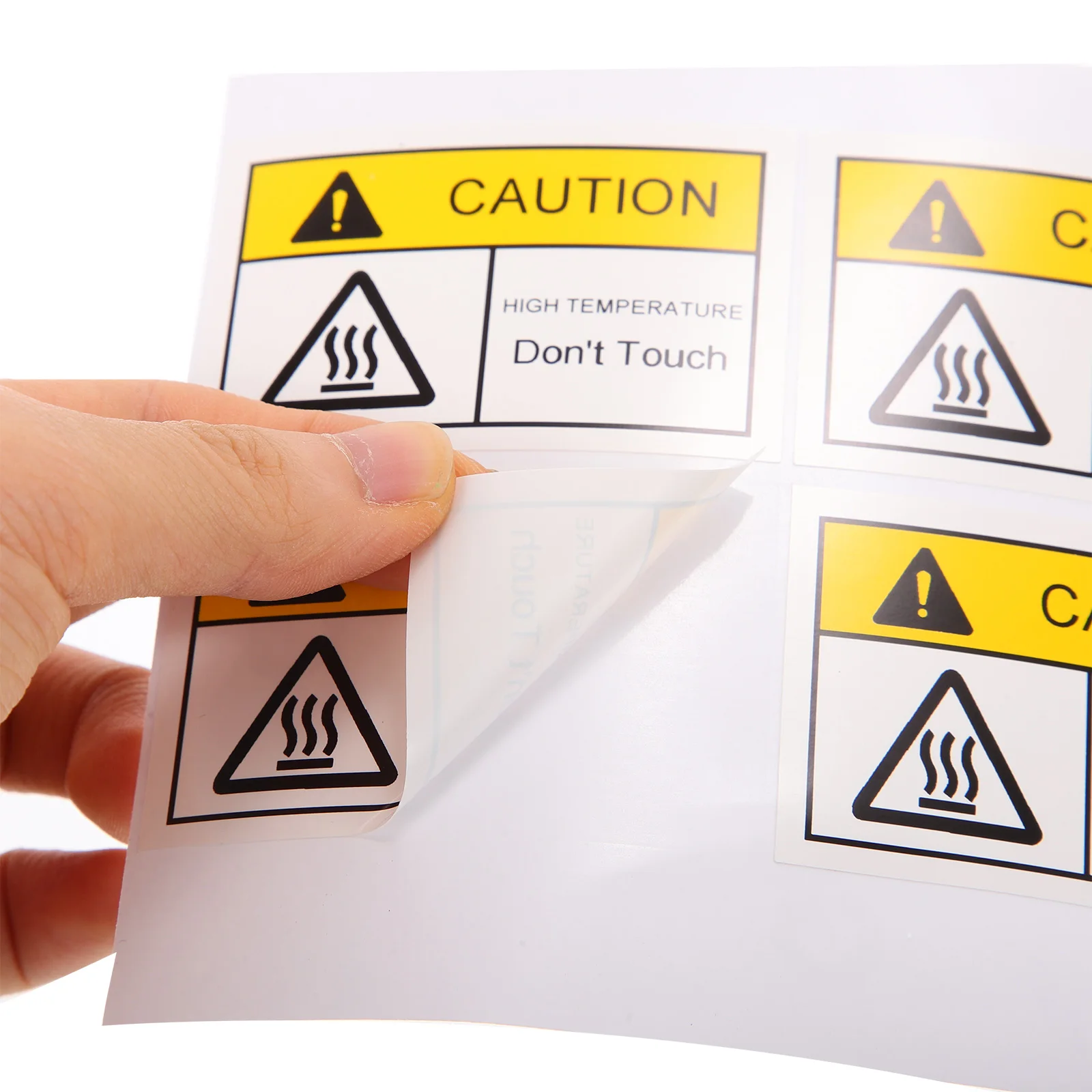 

2 Sheets High Temperature Warning Labels Hot Surface Stickers Safety Signs Equipment Ovens Irons Water Heaters Do Not Touch Heat