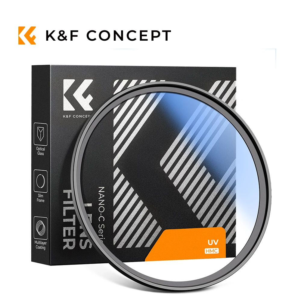 K&F Concept MC UV-Schutzfilter, ultradünn, mehrfach beschichtet, HD 37 mm, 43 mm, 46 mm, 49 mm, 52 mm, 55 mm, 58 mm, 62 mm, 67 mm, 72 mm, 77 mm, 82 mm