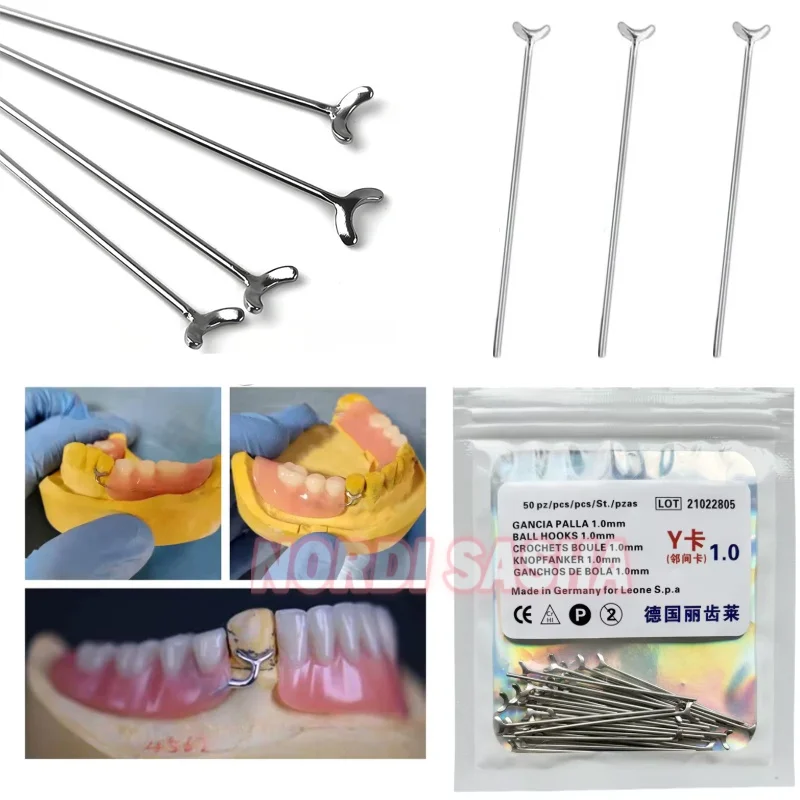 10Pcs/Lot Dental J Clasp Ball Retainer Position Hold Straight Oblique Bar Y-Type Scheu Teeth Position Hold 0.8/0.9/1.0mm