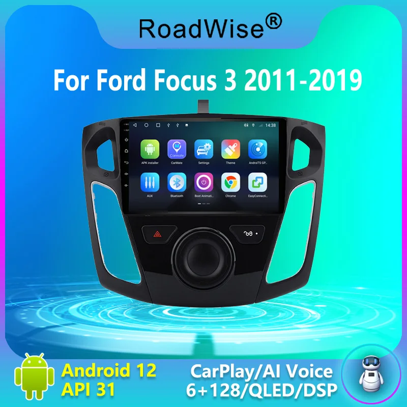 

Roadwise Android 12 Car Radio For Ford Focus 3 2011 2012 2013 -2019 Multimedia Carplay 4G Wifi GPS DSP DVD 2DIN Autoradio Stereo