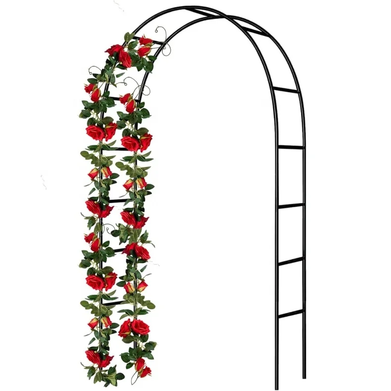 

1.4*2.4m Garden Arch Arbors Trellis Two Way Assemble Wedding Decoration Metal Arch for Backyard Decor Climbing Plants Outdoor