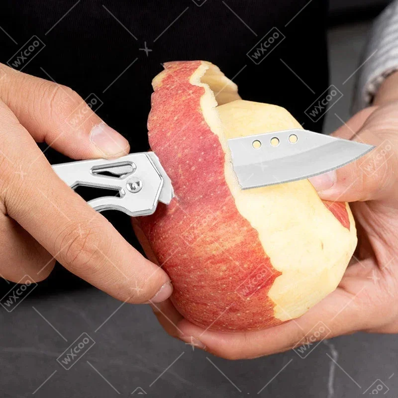5PCS Pocket Folding Fruit Knife Set Stainless Steel Knife with Non-slip Handle for Kitchen Accessories Meat Fish Cooking image 3