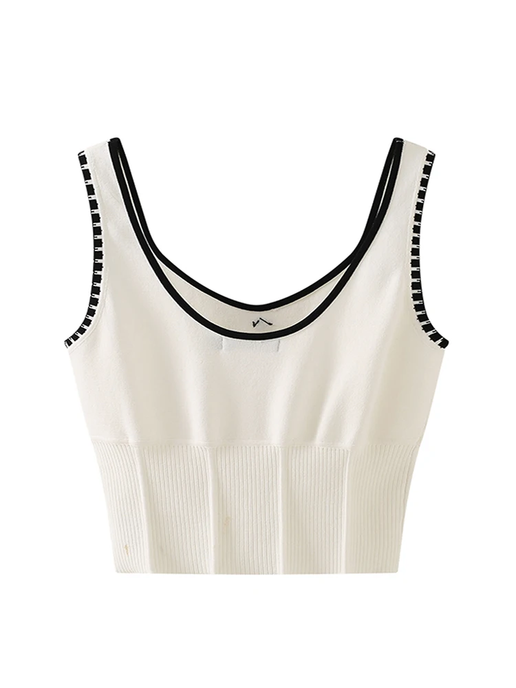 Women\'s White Crop Top Vintage Y2k Camisole Fashion Streetwear Sleeveless Off Shoulder Corset Top 90s 2000s Clothes Summer 2024