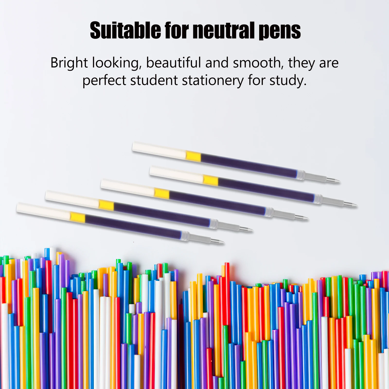 

60 Pcs Refill Refillable Pen Refills Gel Replacement Neutral for Pens Pp Colored