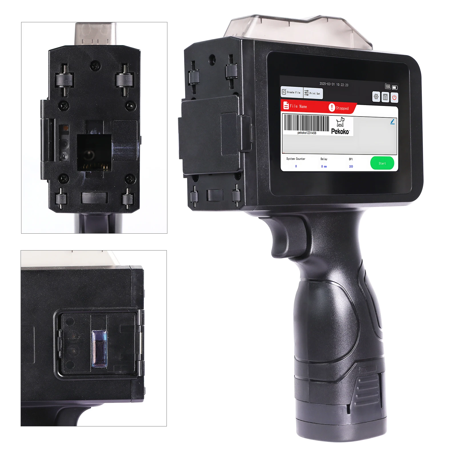 Impresora de inyección de tinta portátil M9, impresoras de códigos por lotes, escáner inalámbrico y computadora conectada para fecha, número, QRcode, código de barras, fecha, imagen