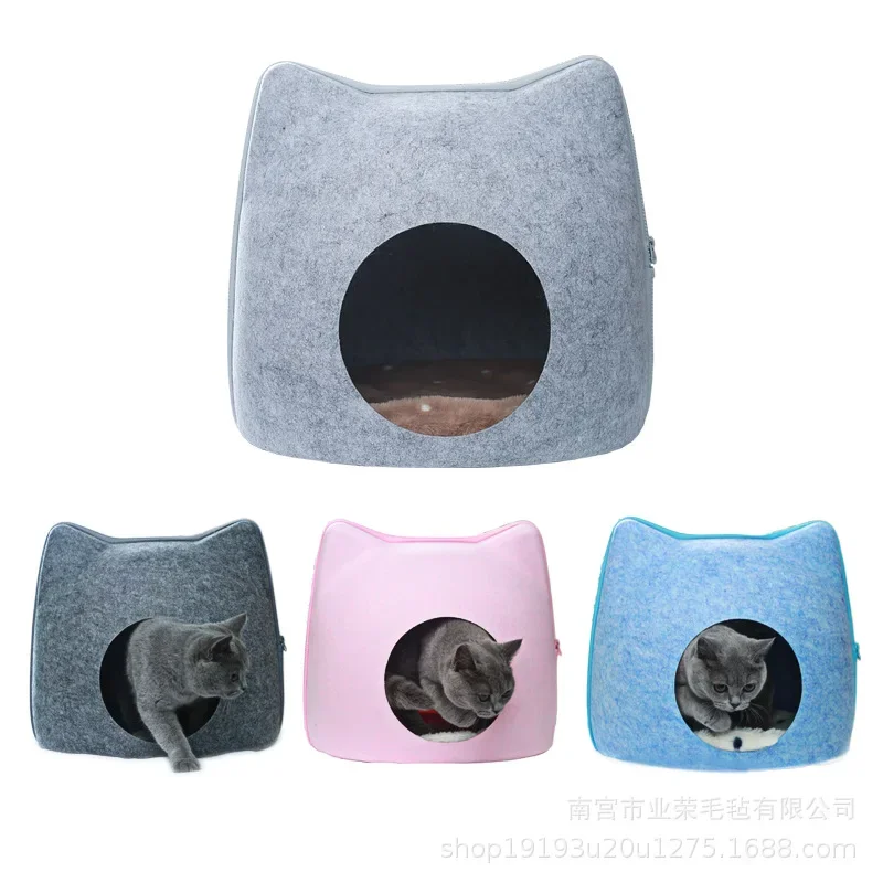 Felt Cat Nest Semi Closed Creative Cat Nest Available for All Seasons