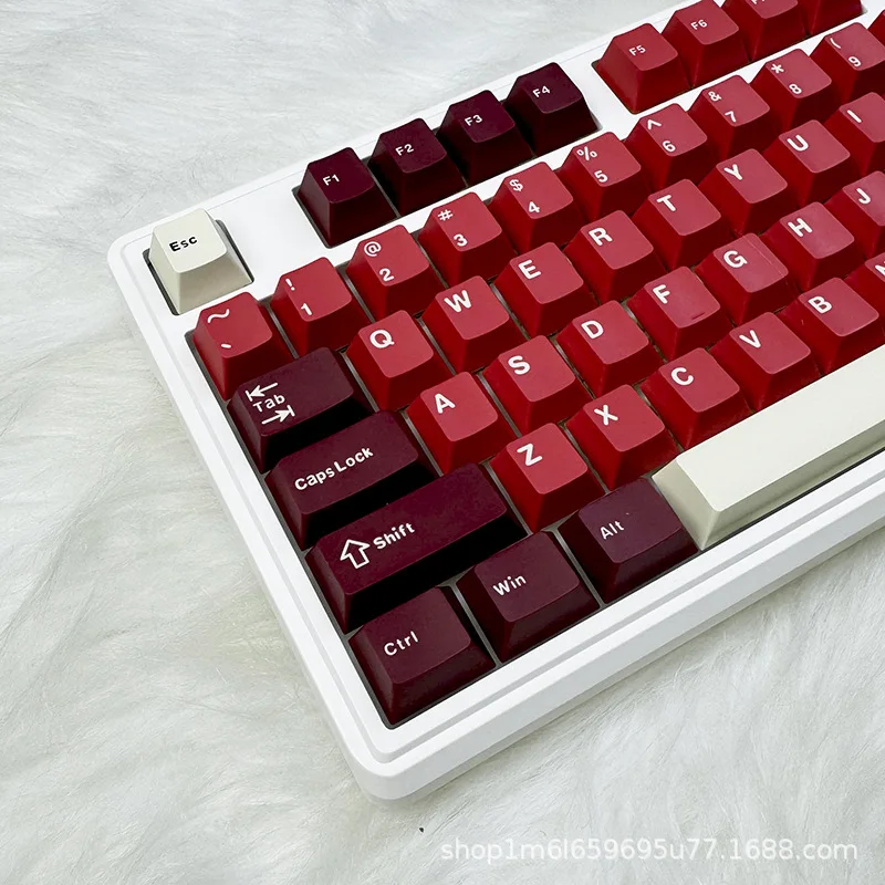 

Ham inner fire red mechanical keyboard keycap PBT material 126 small full set original factory