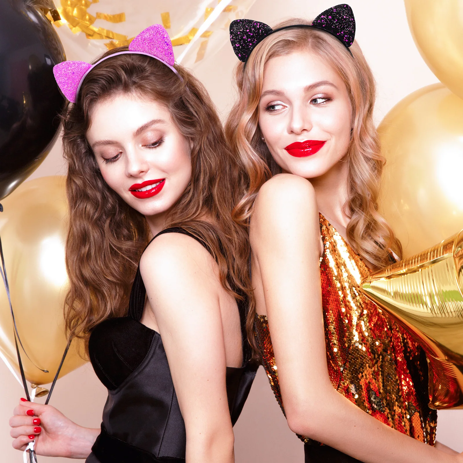 

6 Pcs Cat Claw Headband Animal Ears Headwear Bling Kitten Hairband Accessories Headbands