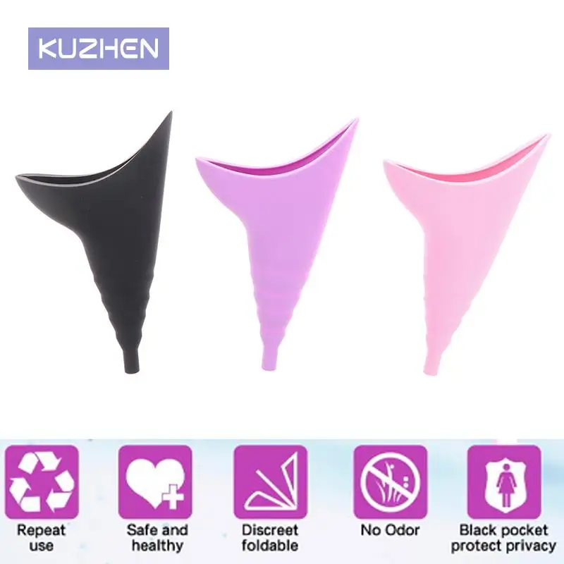 Female Urinal Pee Outdoor Travel Camping Portable Urinal For Women Soft Silicone Disposable Paper Urination Device Stand Up & Pe