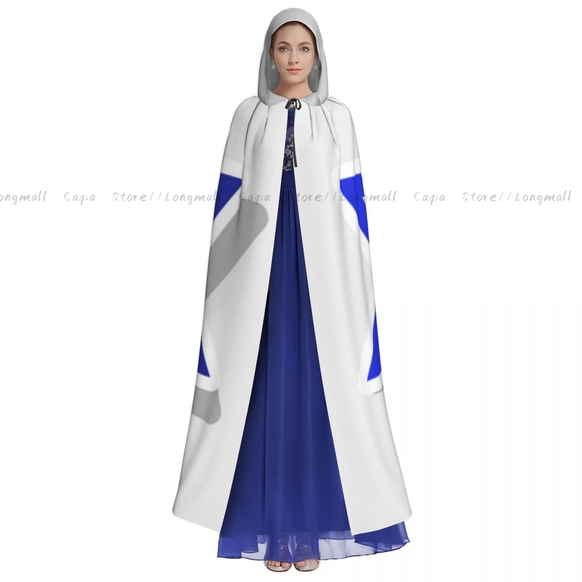 Cosplay Medieval Costumes Shield Magen David Star Israel Hooded Cloak Capes Long Robes Jackets Coat Carnival