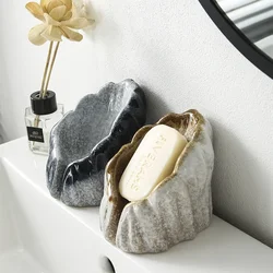 High-grade Luxury Ceramic Sink Basin Drain Soap Dish Water Control Soap Box Filter Soap Holder Shelf Bathroom Decoration