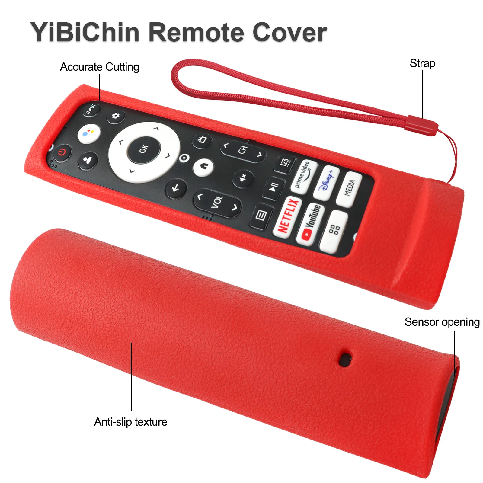 Silicone Case Fit for Hisense smart TV remote control ERF3N90H, ERF3M90H, ERF3L90H Protective Sheath Cover Anti-Slip ﻿