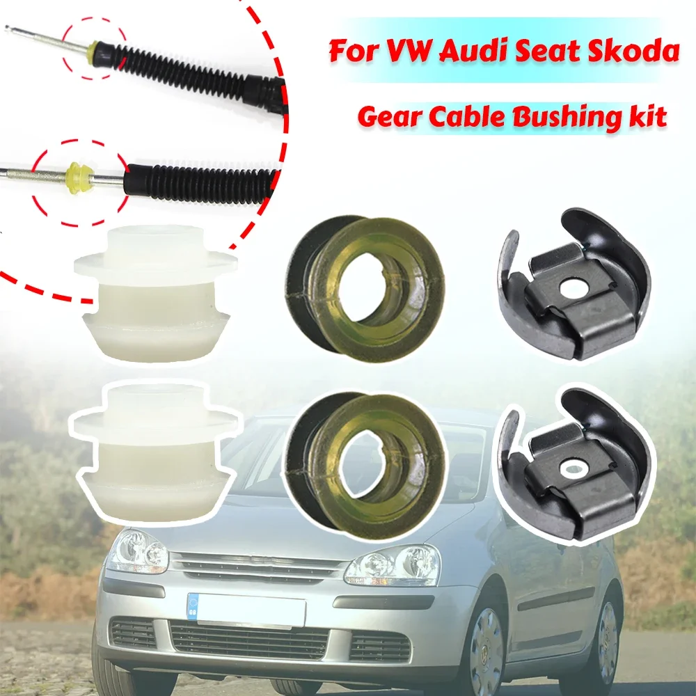 

6PC Manual Gearbox Shift Lever Cable Linkage Bushing Kit Shifter Lever Selector Rod Connect Bush For VW Audi Seat Skoda Repair