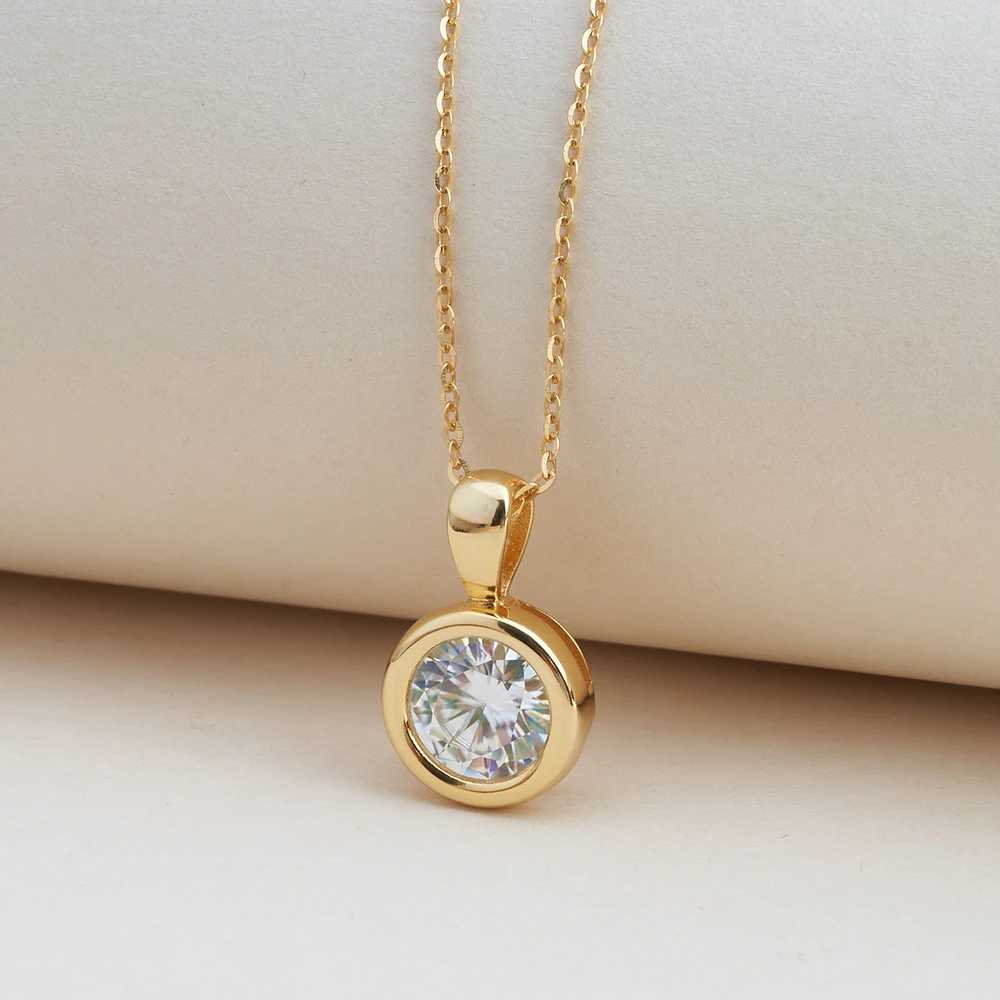 JoyceJelly 2ct Moissanit-Halskette für Frauen, S925-Sterlingsilber-Anhänger, Schlüsselbeinkette für Hochzeit, weiblicher Luxus-Halsschmuck – Detail 22