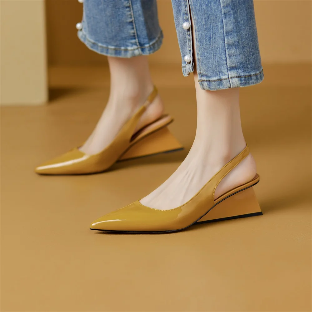 Taoffen Summer Modern Sandals For Women Pointed Toe Spike Heels High Heels Ankle Strap Slip-On Ladies Shoes Female Elegant Shoes