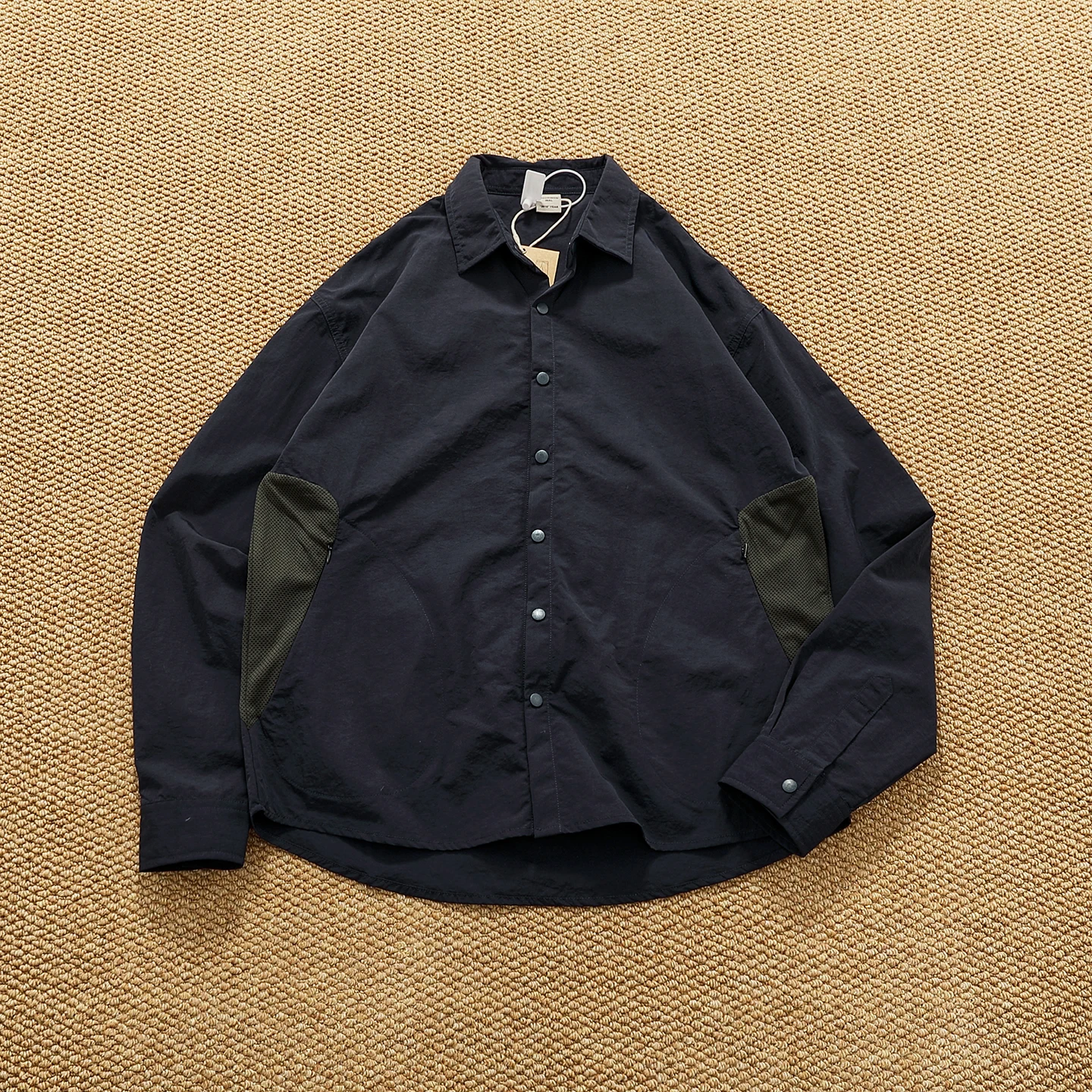 High Street Personal Mesh Splicing Functional Shirt Jacket Men's Neutral Outdoor Leisure Versatile Lapel Top