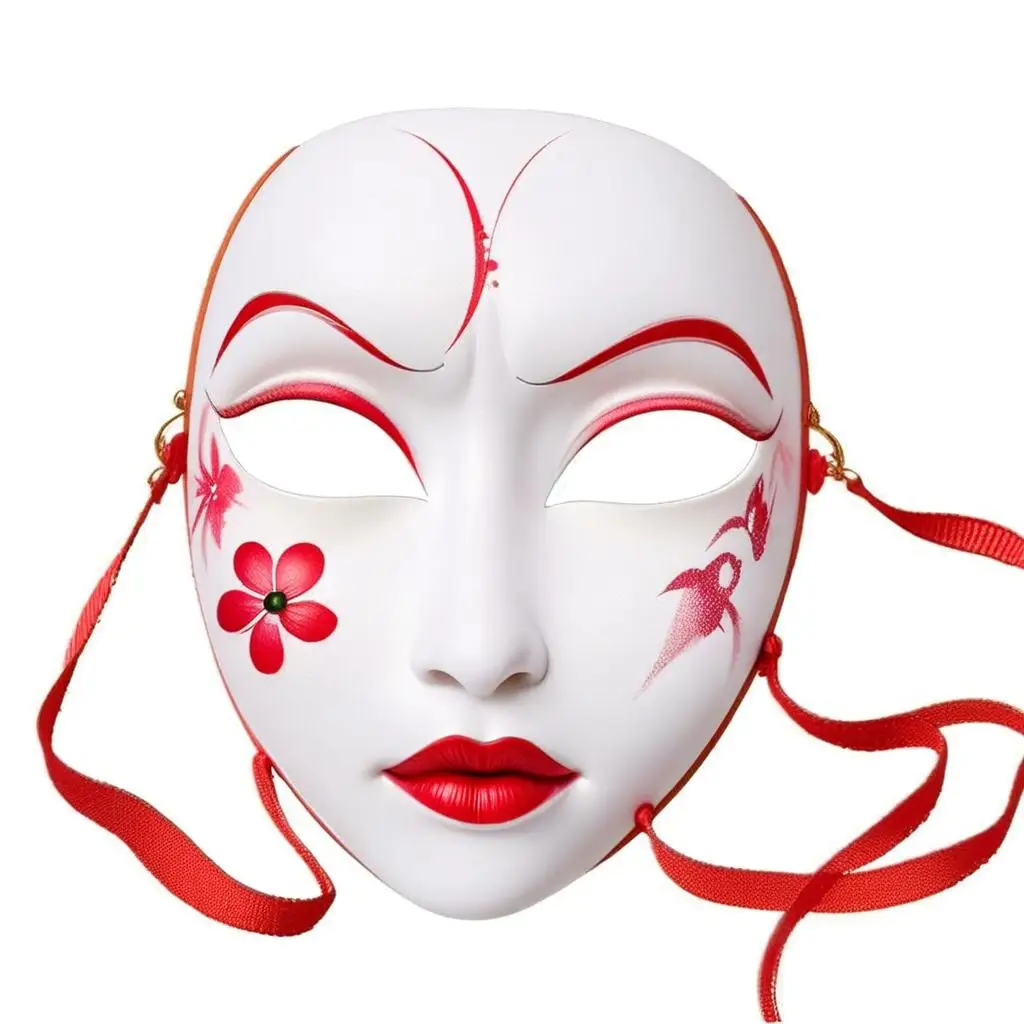

Chinese Style Masks Hanfu Costume Accessories Japanese Kabukie Kitsunes Masks for Halloween Cosplay Party Anime Masquerade Mask