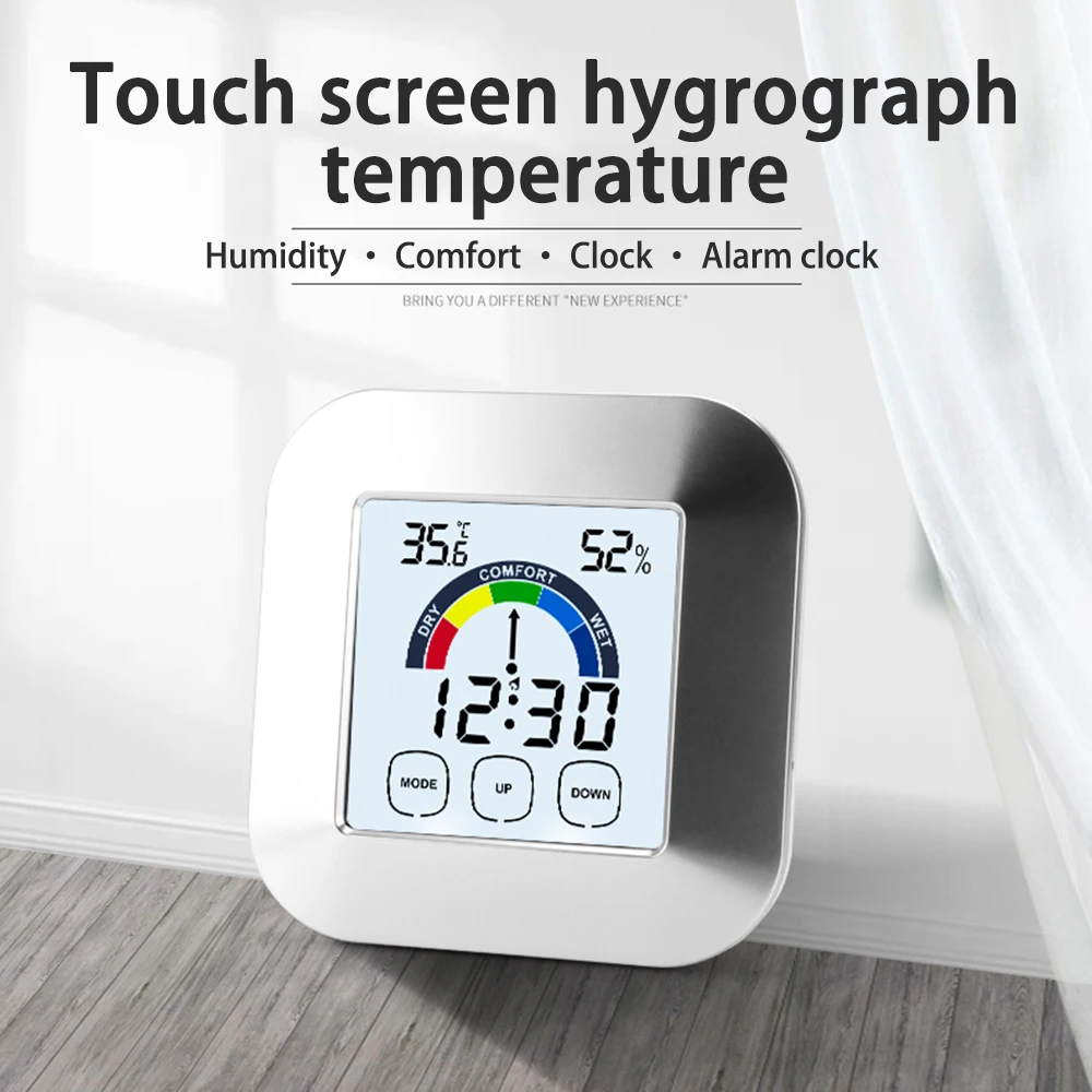 Color Screen LCD Digital Thermometer Hygrometer Indoor Weather Station For Home Temperature And Humidity Sensor Clock