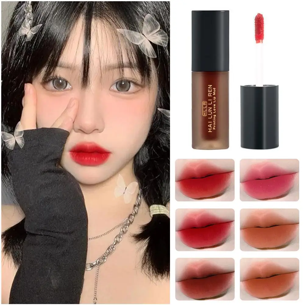 Matte Velvet Lip Gloss Makeup, impermeável de longa duração, Produtos Lábios Beleza, Stick não hidratante, copo profissional, B6Z6