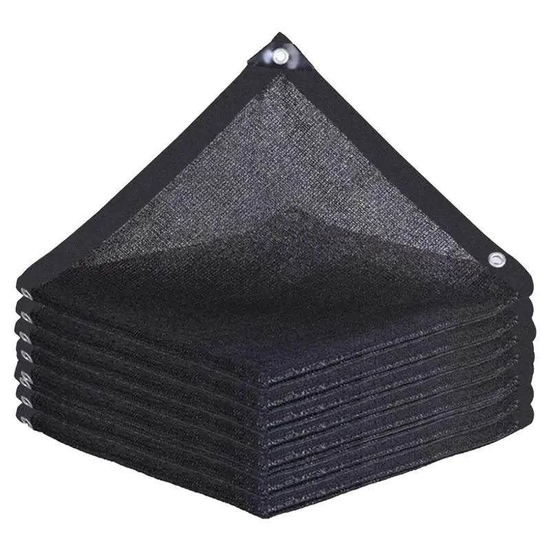 Waterproof Sun Shade Sail Black Shade Cloth Sunblock Mesh Cover Breathable Fabric UV Block Canopy For Gardens Courtyards Pools