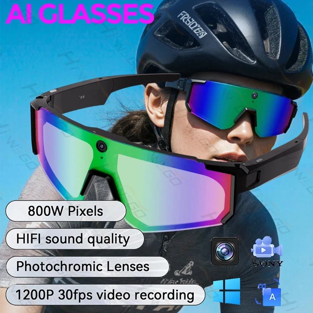 4K Polarized Sunglasses AI Smart HD 800W Camera Bluetooth Call Translation For Men Cycling Anti Glare Driving UV400 IP54 Goggles image 2