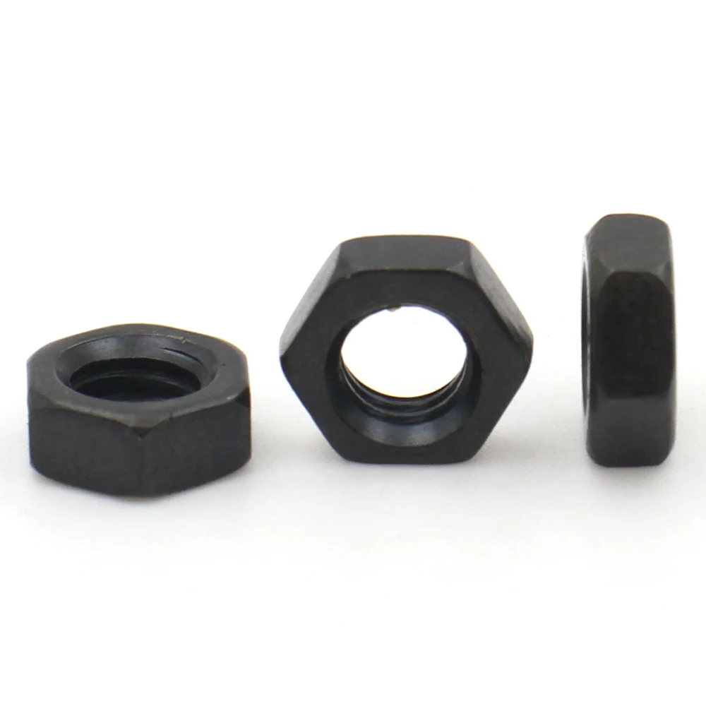 1/5/10/20/50pcs Black Oxide Carbon Steel Metric Hex Hexagon Nuts M2 M2.5 M3 M4 M5 M6 M8 M10 M12 M14 M16 M18 M20 M22 M24 M27