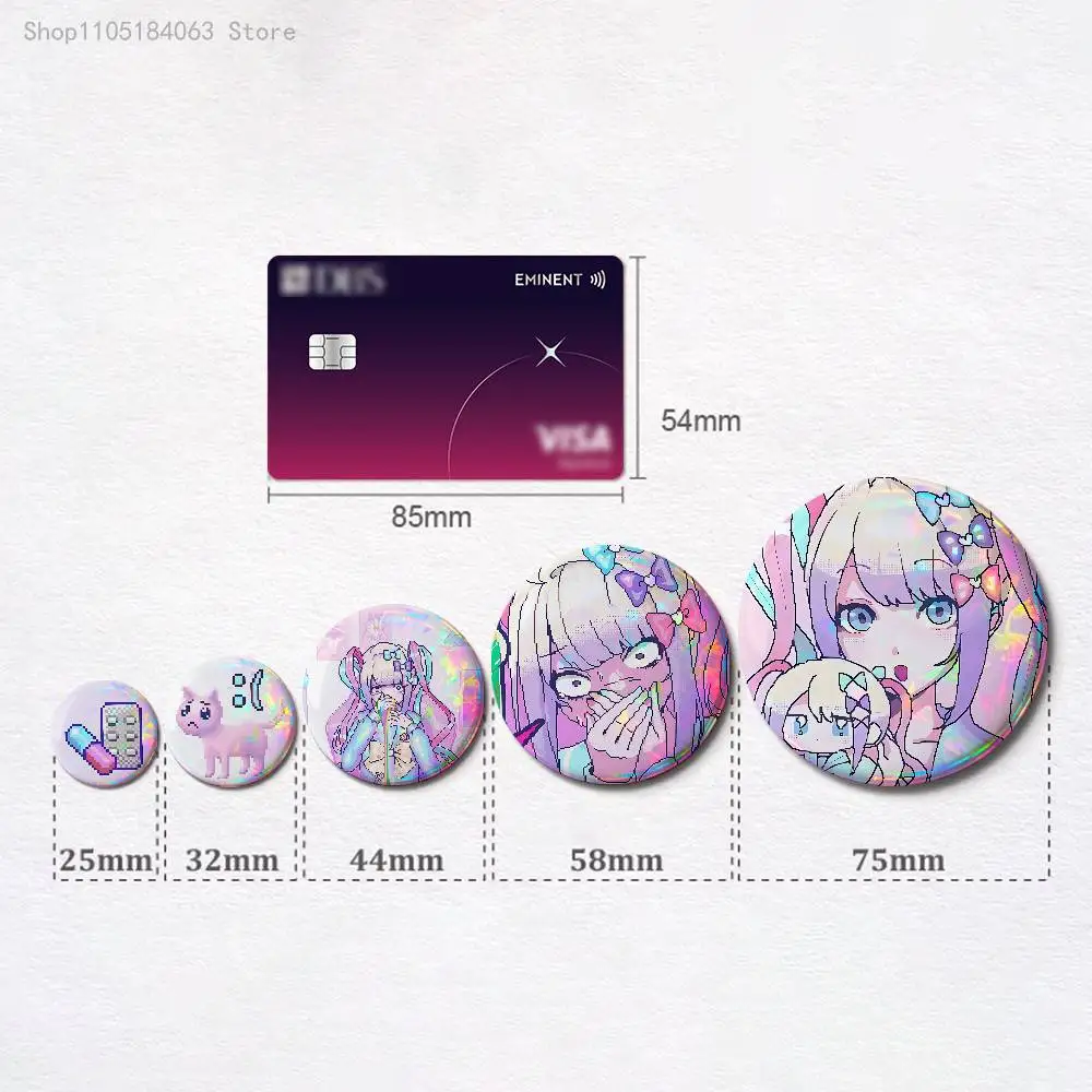 Needy Streamer Overload Badges 25 32 44 58 75 mm Round Cosplay Pin Bag Decor Fans Collect Friends Gifts Brooch Souvenir