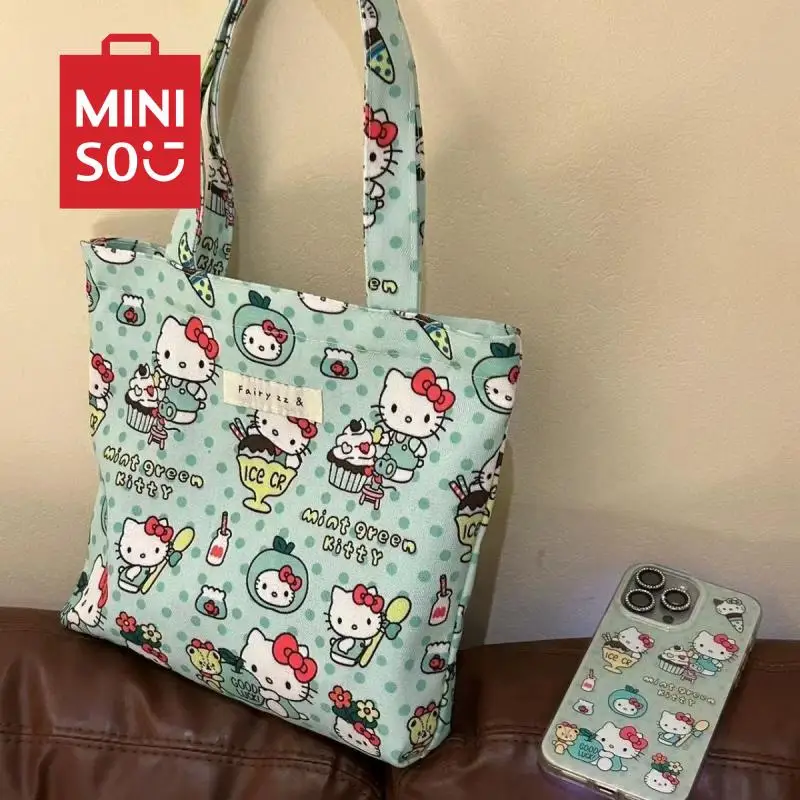 

Hello Kitty Canvas Bag New Kawaii Anime Girl Heart Niche Design Cartoon Commuting Bento Bag Cute Fashionable Handbag for Girls