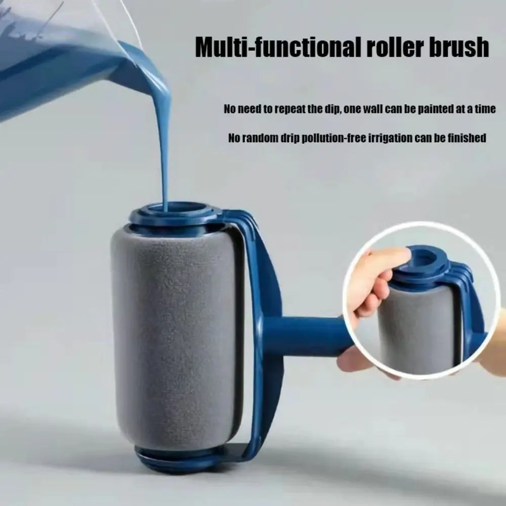 Household Big Roller Paint Roller Brush Washable Durable Wall Brush Drum Brush Plastic Sponge Fine Bristled Rolling Brush Room