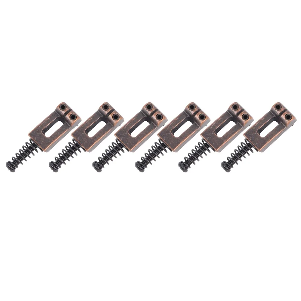 6PCS Zinc Alloy Electric Guitar Bridge Saddle Antique Red Copper Guitar String Saddle Guitar Accessories For Guitar Players