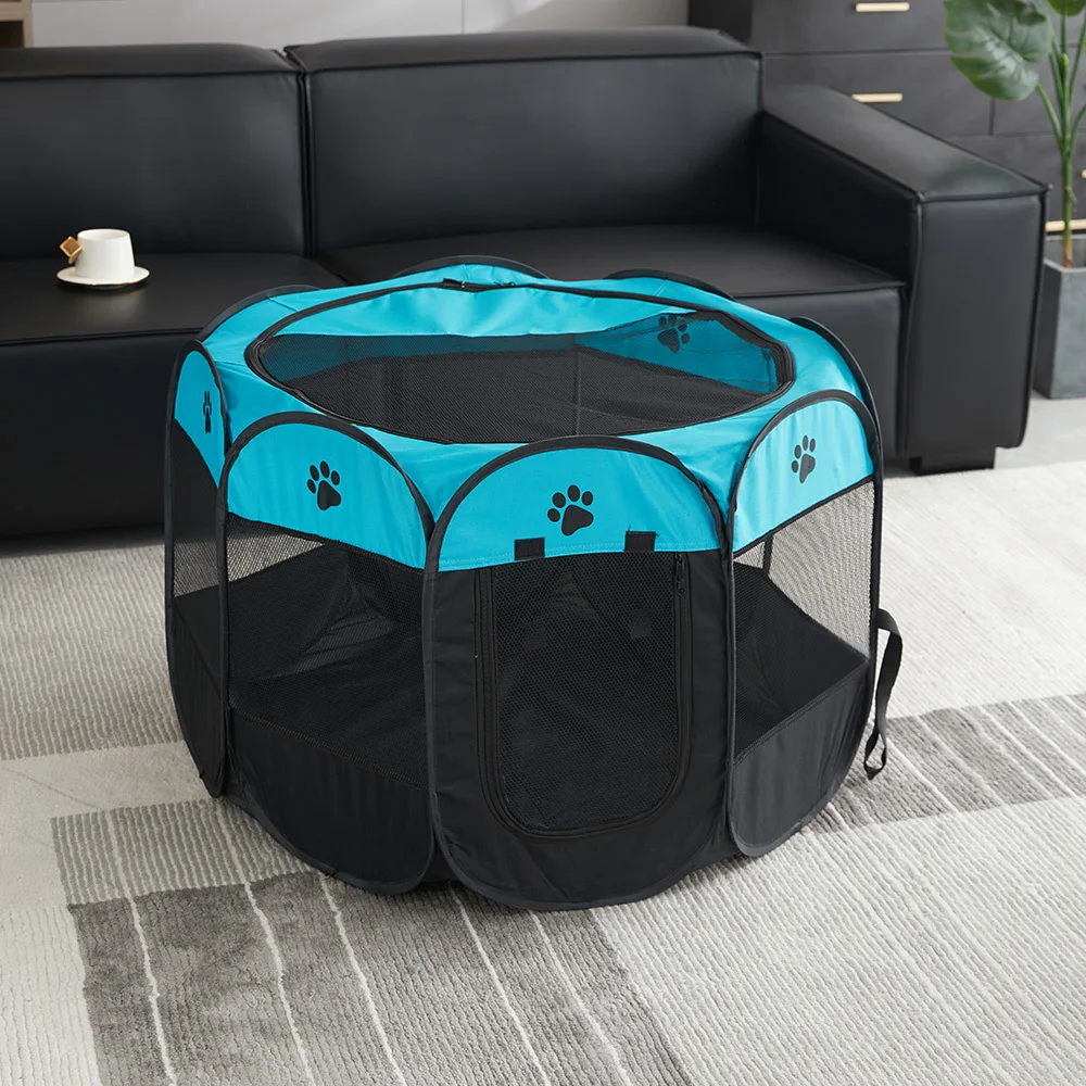 Pet Delivery Room Octagonal Cage Foldable Dog Crate Waterproof Oxford Cloth Pet Tent Removable Washable Scratch-Resistant DogCat