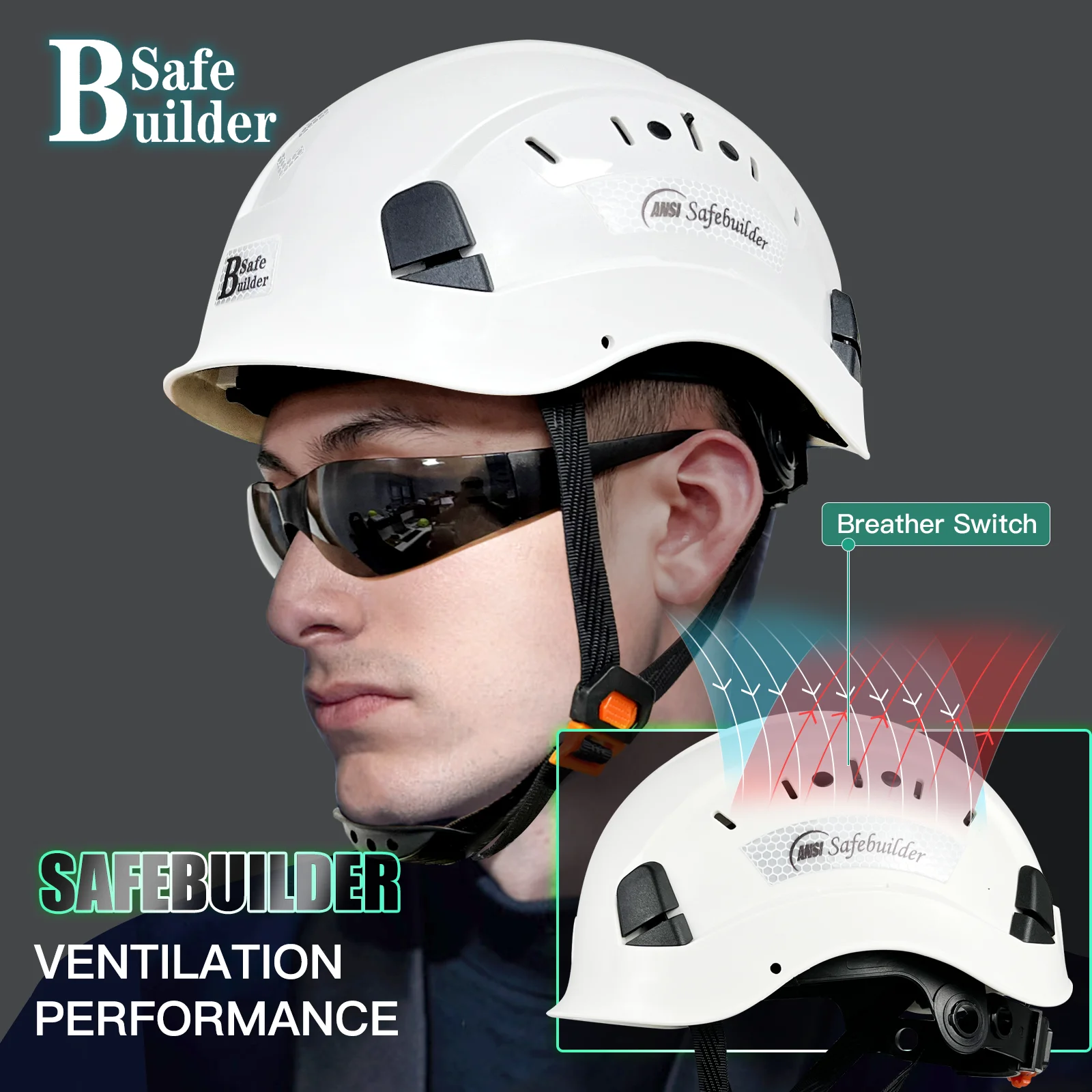 Casque de sécurité en ABS pour hommes, casque de sécurité CE, protection de la tête ventilée pour le travail industriel, pour le sauvetage en plein air, contre les tremblements de terre