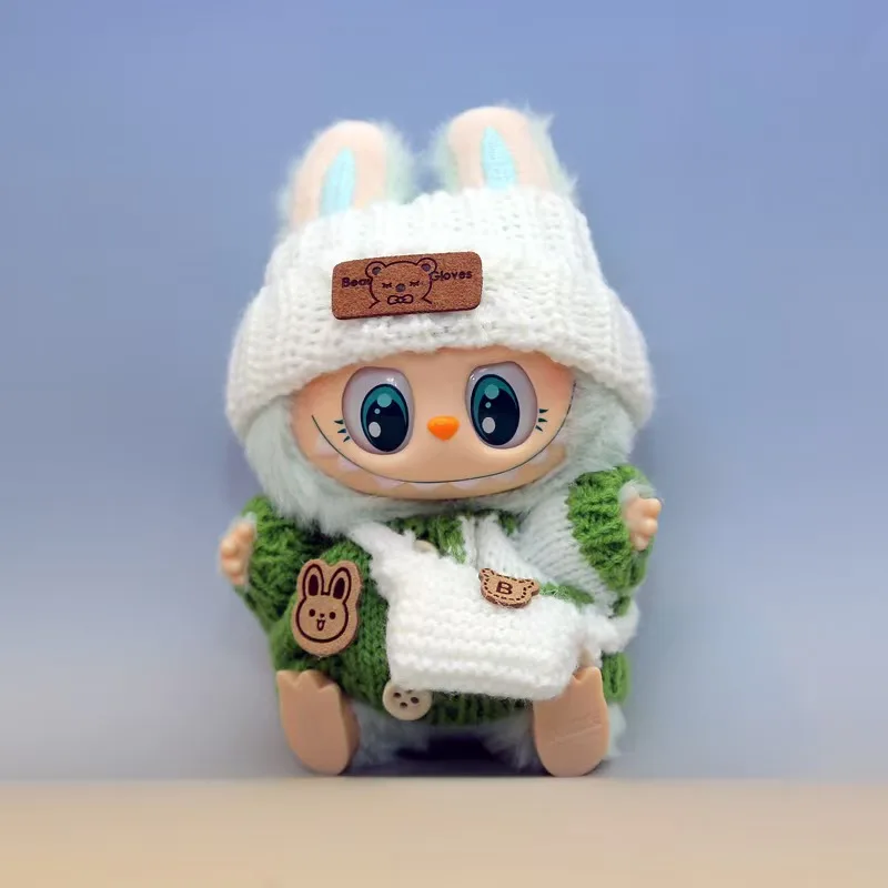 

Наряд Костюм для одежды Labubu V1 V2 V3 17 см Аксессуары для кукол Одежда Дизайнерский свитер Шапка Сумка Комплект Модная одежда (без куклы)