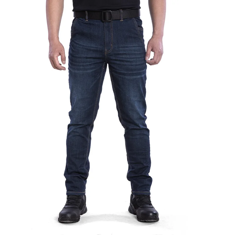 

Tactical Tom Hidden Ice Jeans Men's Summer Thin, Comfortable, Breathable, Four sided Elastic Straight Tube Elastic Casual Pants