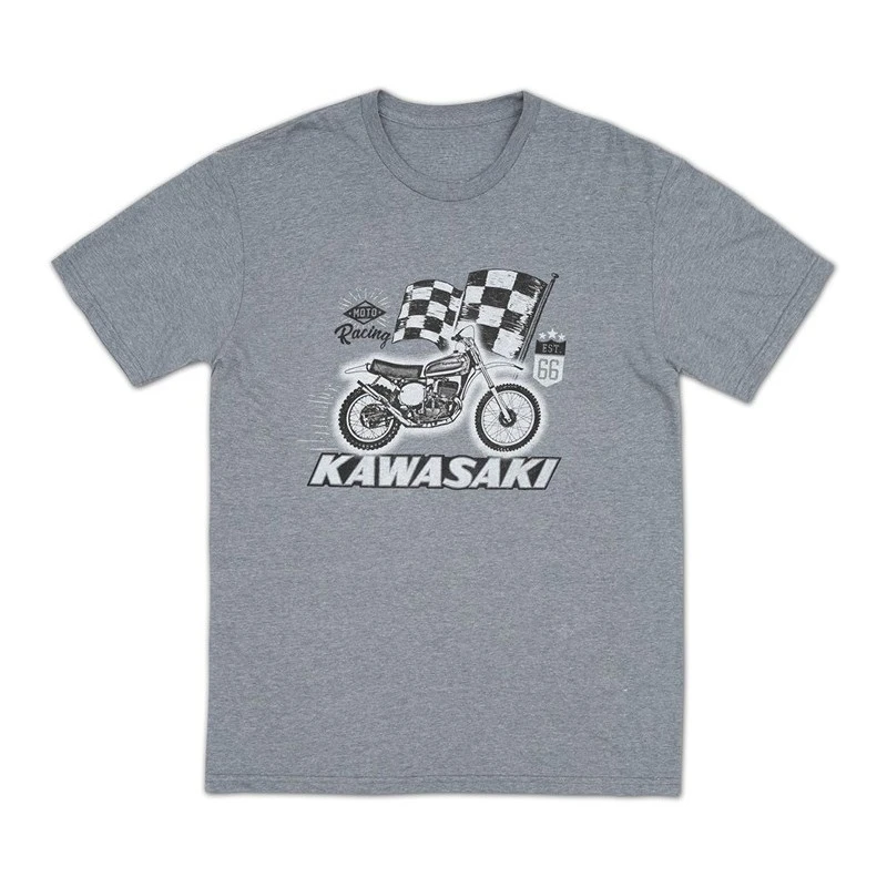 

Best Selling Kawasaki Heritage KX 450 T-shirt Kawasaki Racing Streetstyle Loose Casual Round Neck Cotton Short Sleeved Shirt