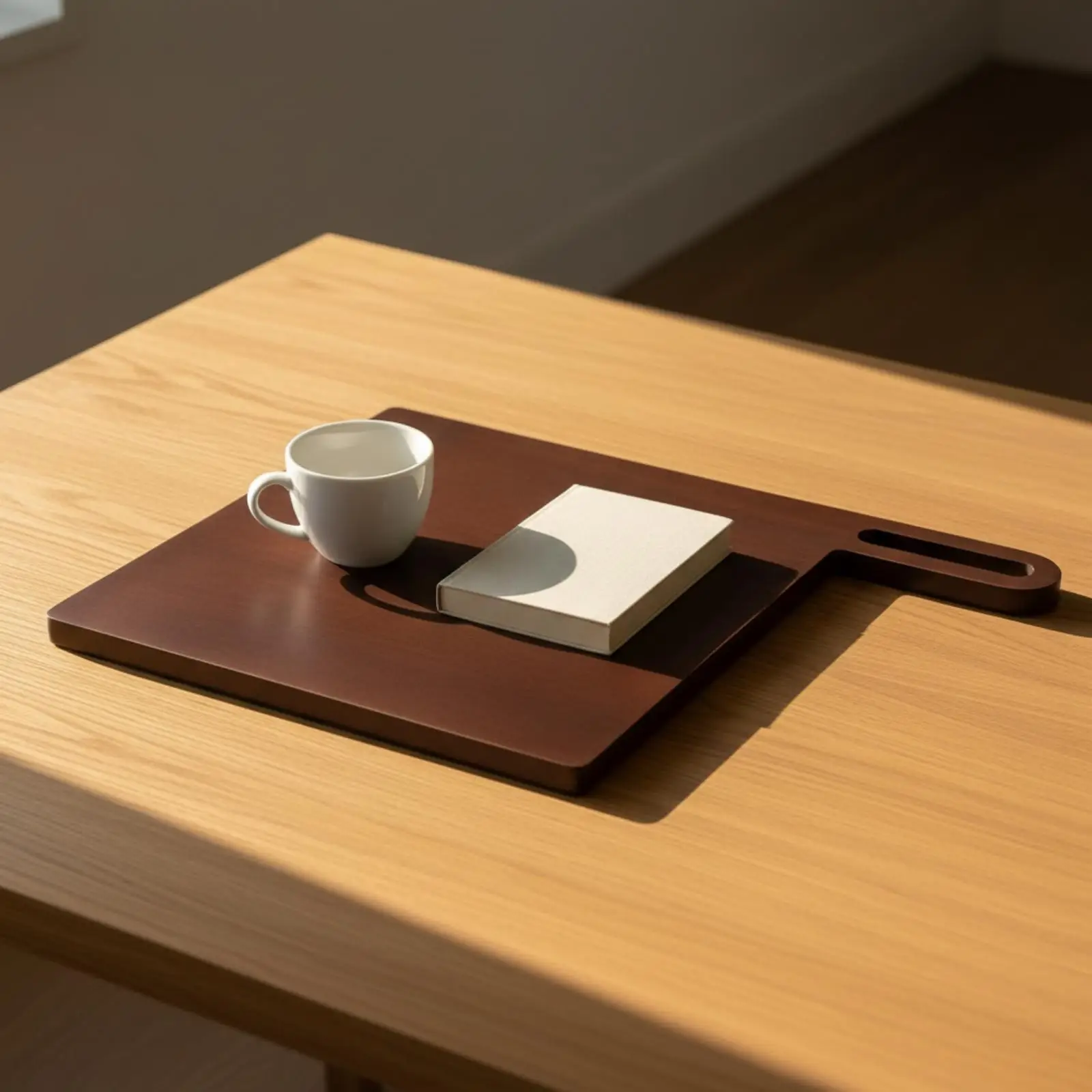 Wooden Food Tray with Built in Handle for Serving Snacks Fruit Drinks at Events Gatherings Visual Presentation