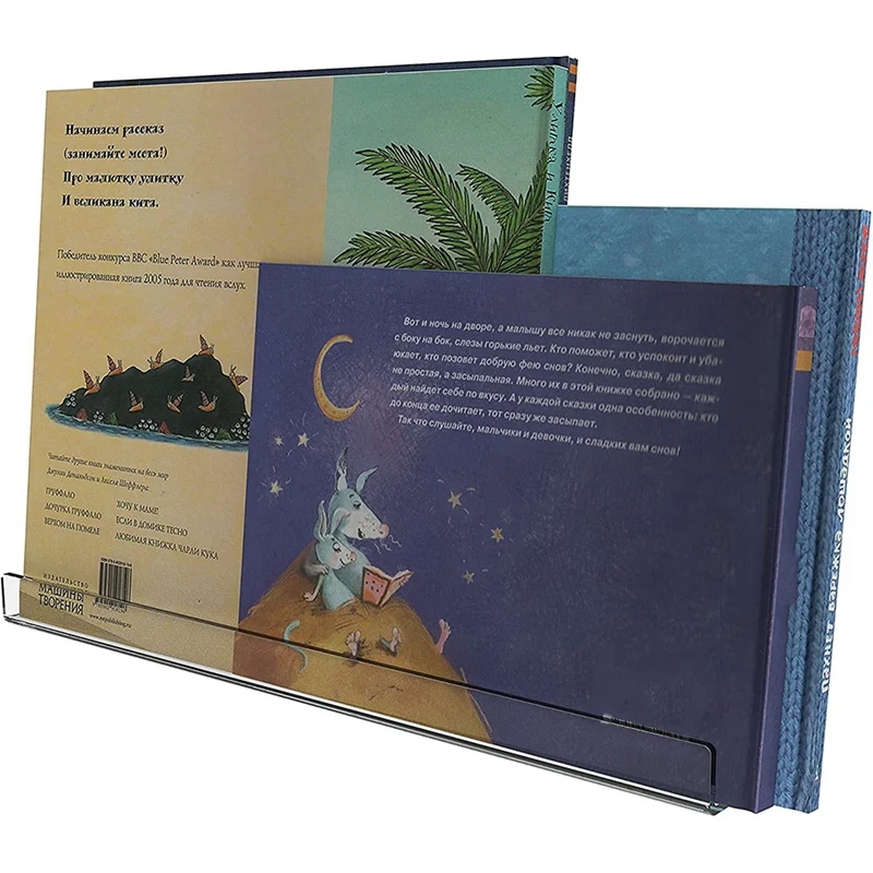 Rak buku akrilik bening mengambang, rak buku terpasang di dinding tidak terlihat, tampilan gambar Modern rak perekam pengatur mainan