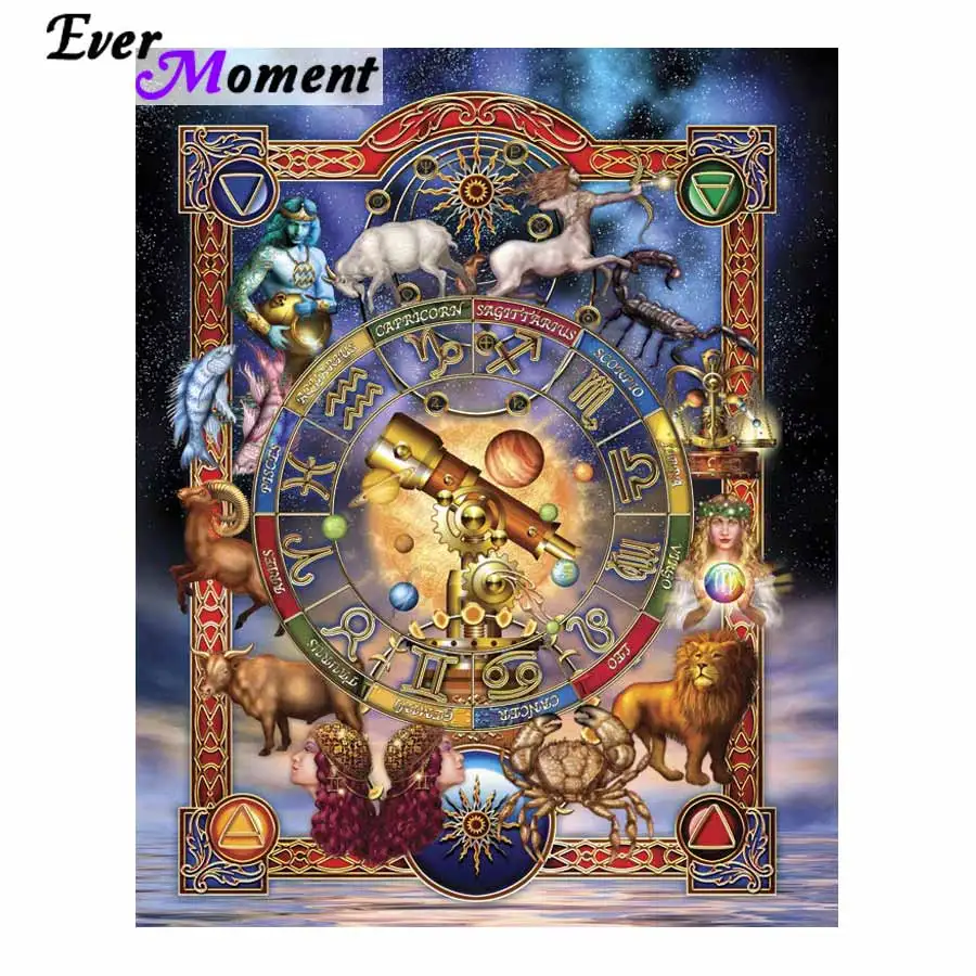 

Diy Diamond Painting Constellation 12 Zodiac Embroidery Painting Full Drill Round Painting Wall Picture Home Decor ASF787