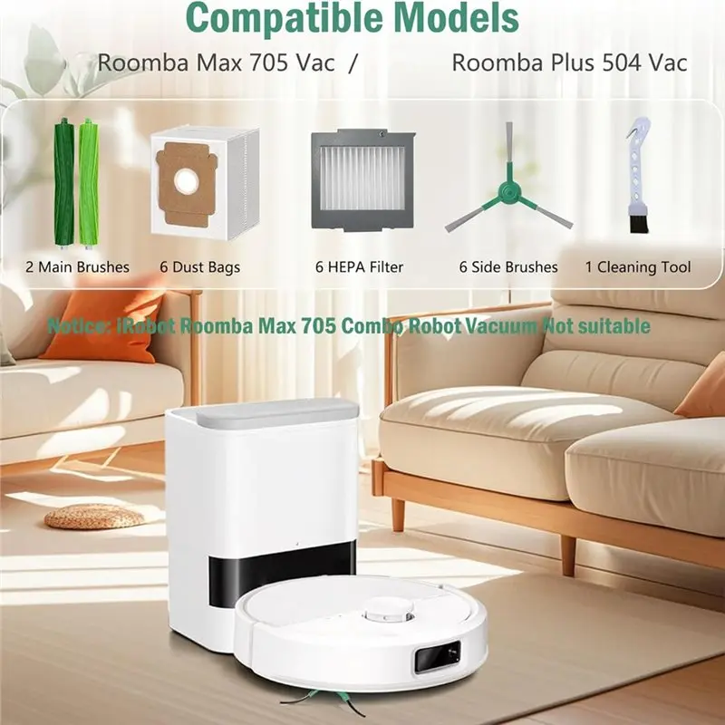 مجموعة ملحقات A39M لـ Irobot Roomba Max 705 Vac/Plus 504 Vac قطع غيار مكنسة الروبوت #2