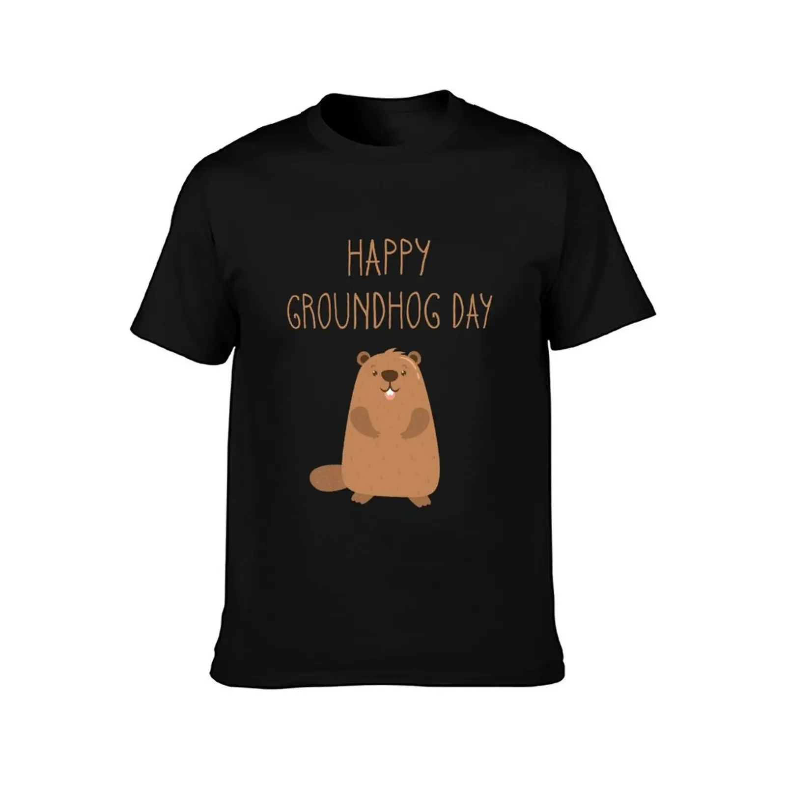 2023 Happy Groundhog Day T-Shirt custom t shirt anime stuff clothing for men