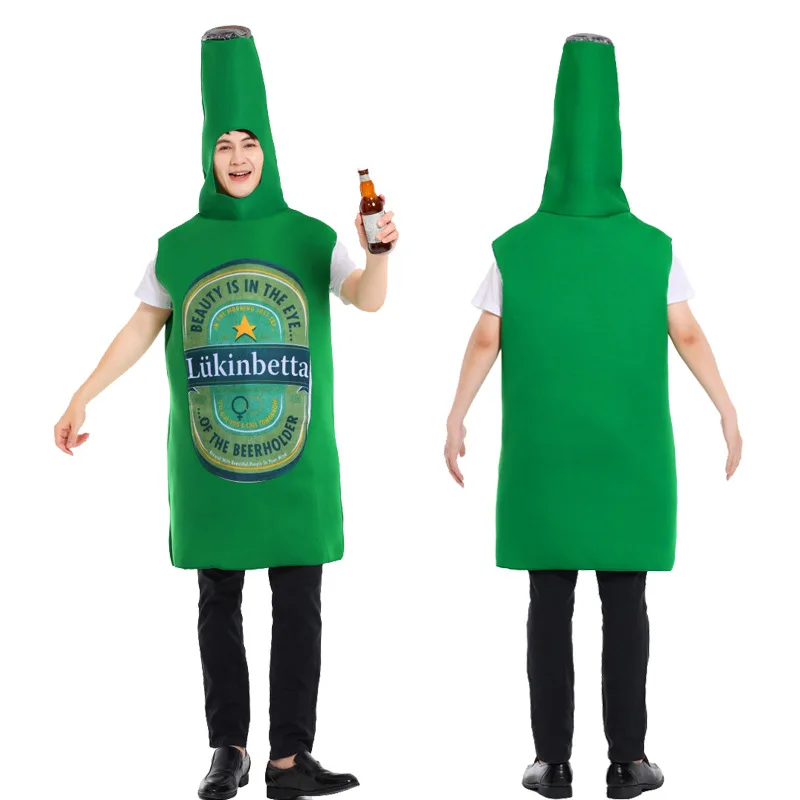 

Halloween Funny Cosplay Beer Bottle Costume Adult Party Campus Performance Costume Fun Stage Costume Women's Traditional Wear