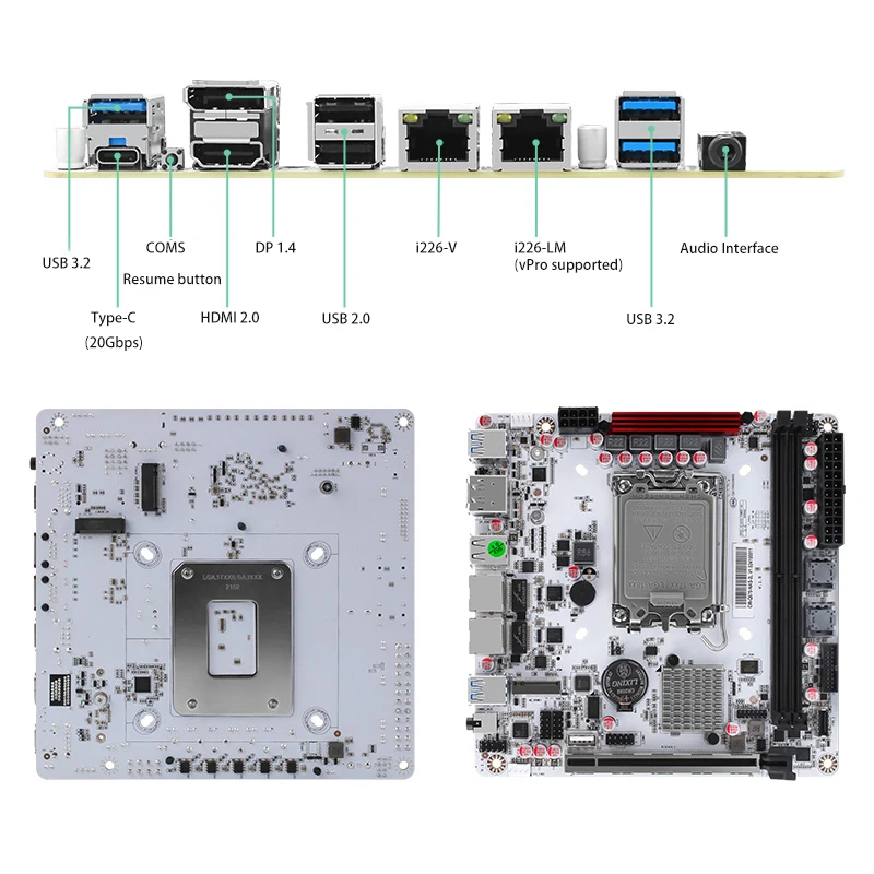 Actualización de la placa base Q670-8Bay NAS Mini ITX, compatible con procesadores Intel de 12-14, 8 puertos SATA3.0, I226LM 2.5G con vPro